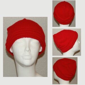 NEW Handmade Bright Red Cap, Women Size OS
